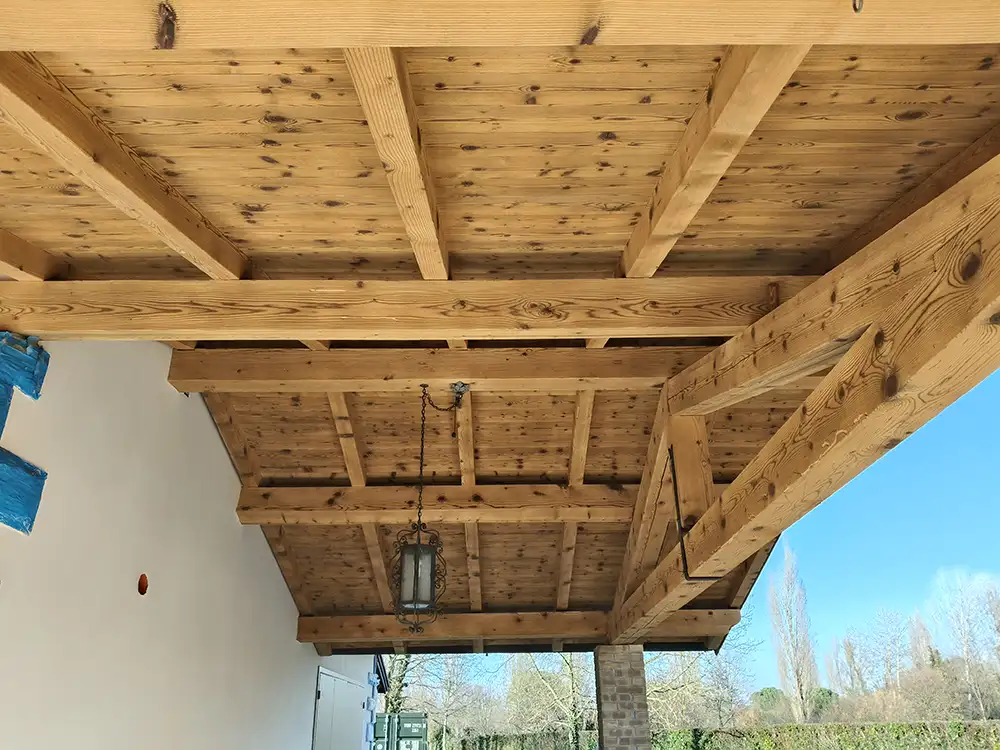 sabbiatura travi tetto in legno - save